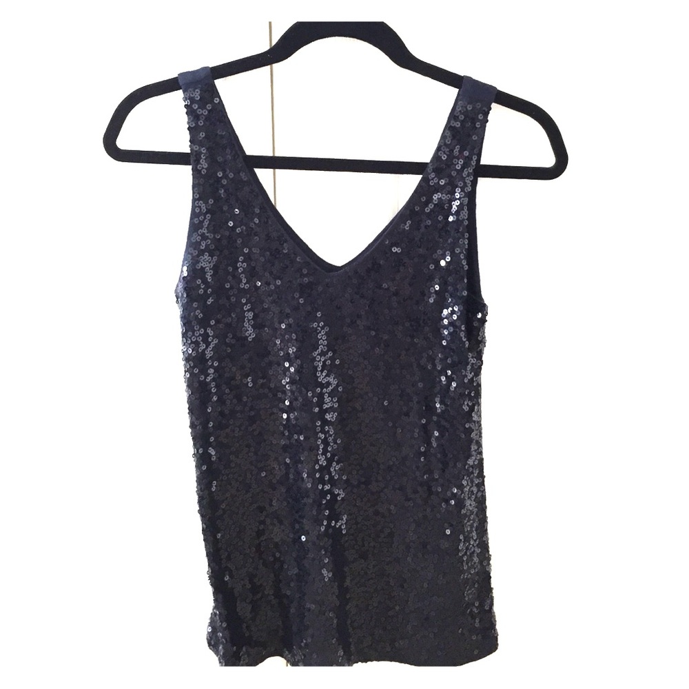COPY - Navy sequined JCrew top